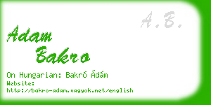 adam bakro business card