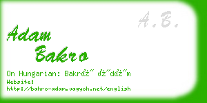 adam bakro business card